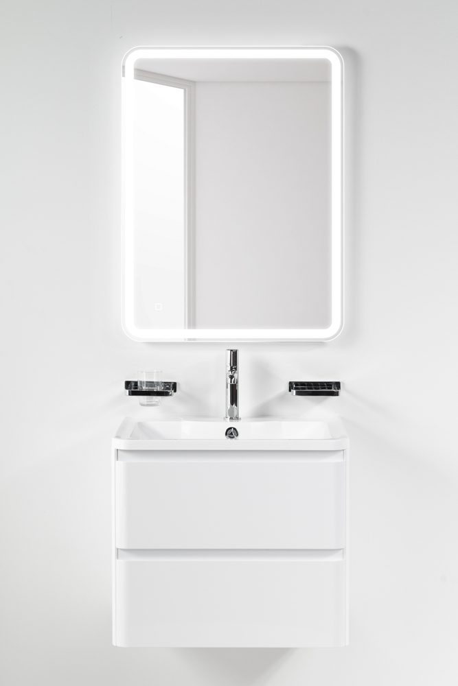 фото Тумба с раковиной подвесная BelBagno ALBANO 60 Bianco Lucido, раковина белая 