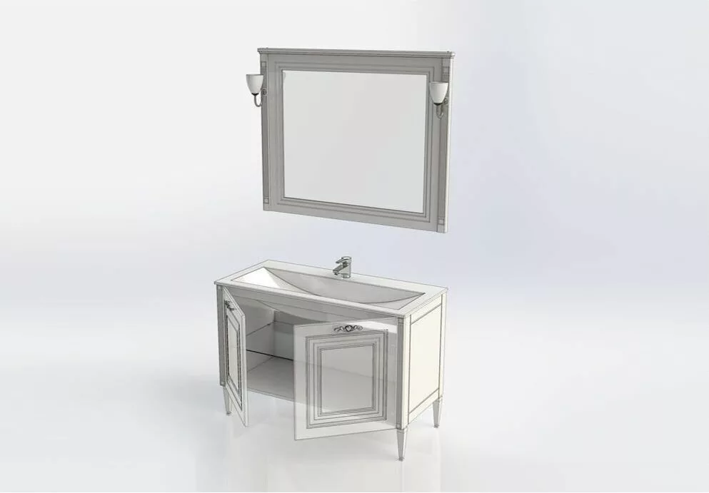 фото Мебель для ванной Aquanet Паола 120 белый/серебро (литьевой мрамор) арт.00182131 