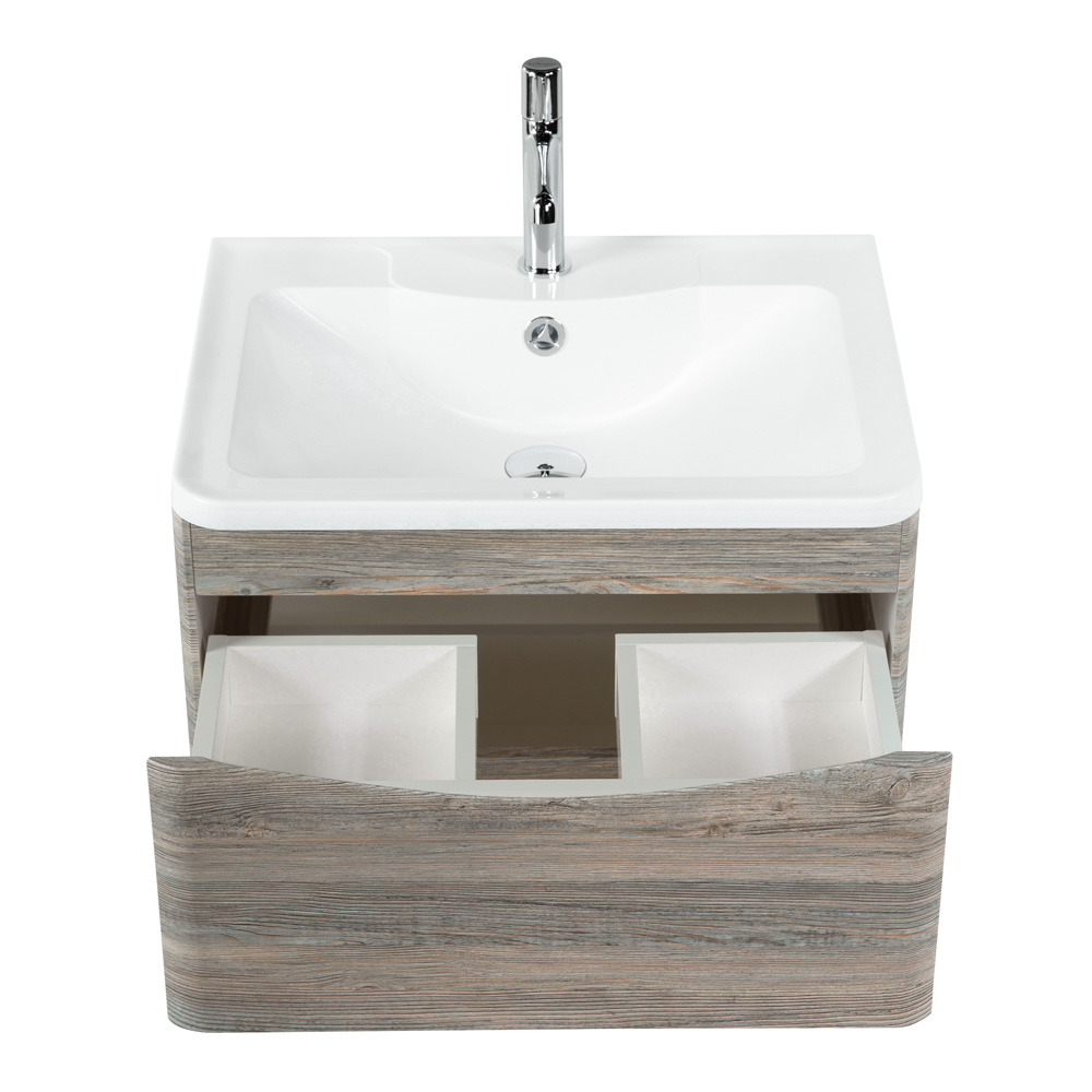 фото Тумба с раковиной подвесная BelBagno ACQUA 60 Pino Scania, раковина белая 