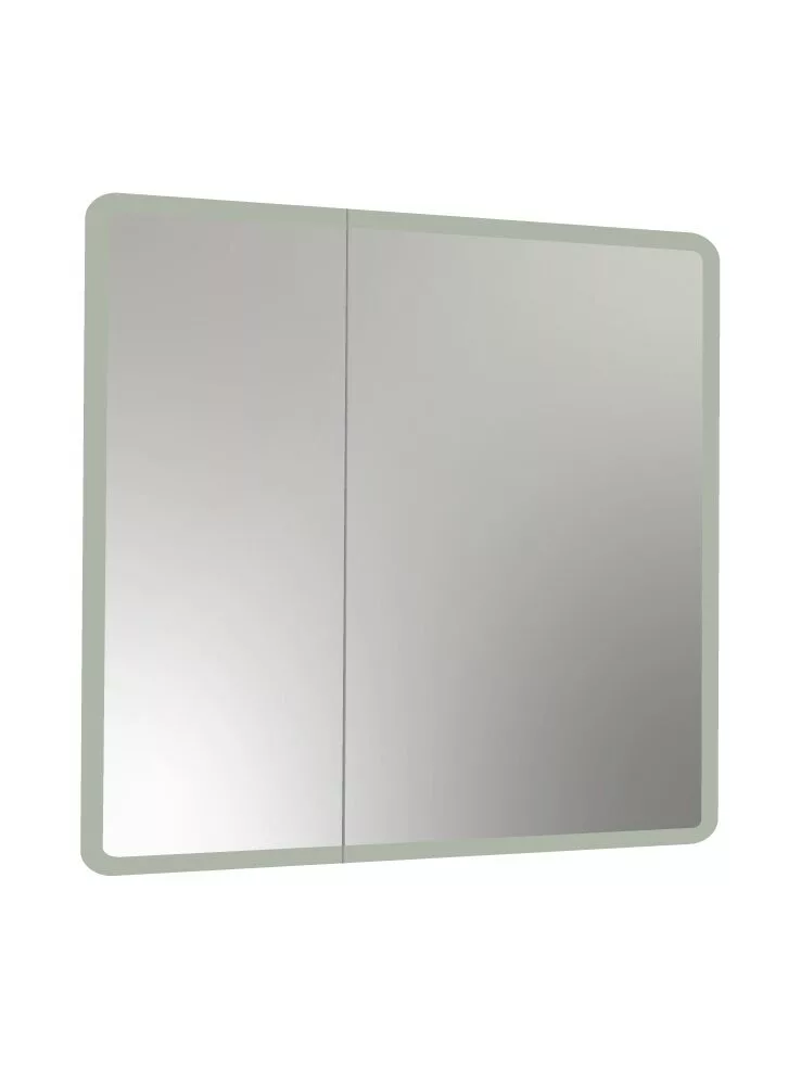 фото Зеркало-шкаф Континент "Emotion LED" 800х800 с подсветкой, 2 створки 