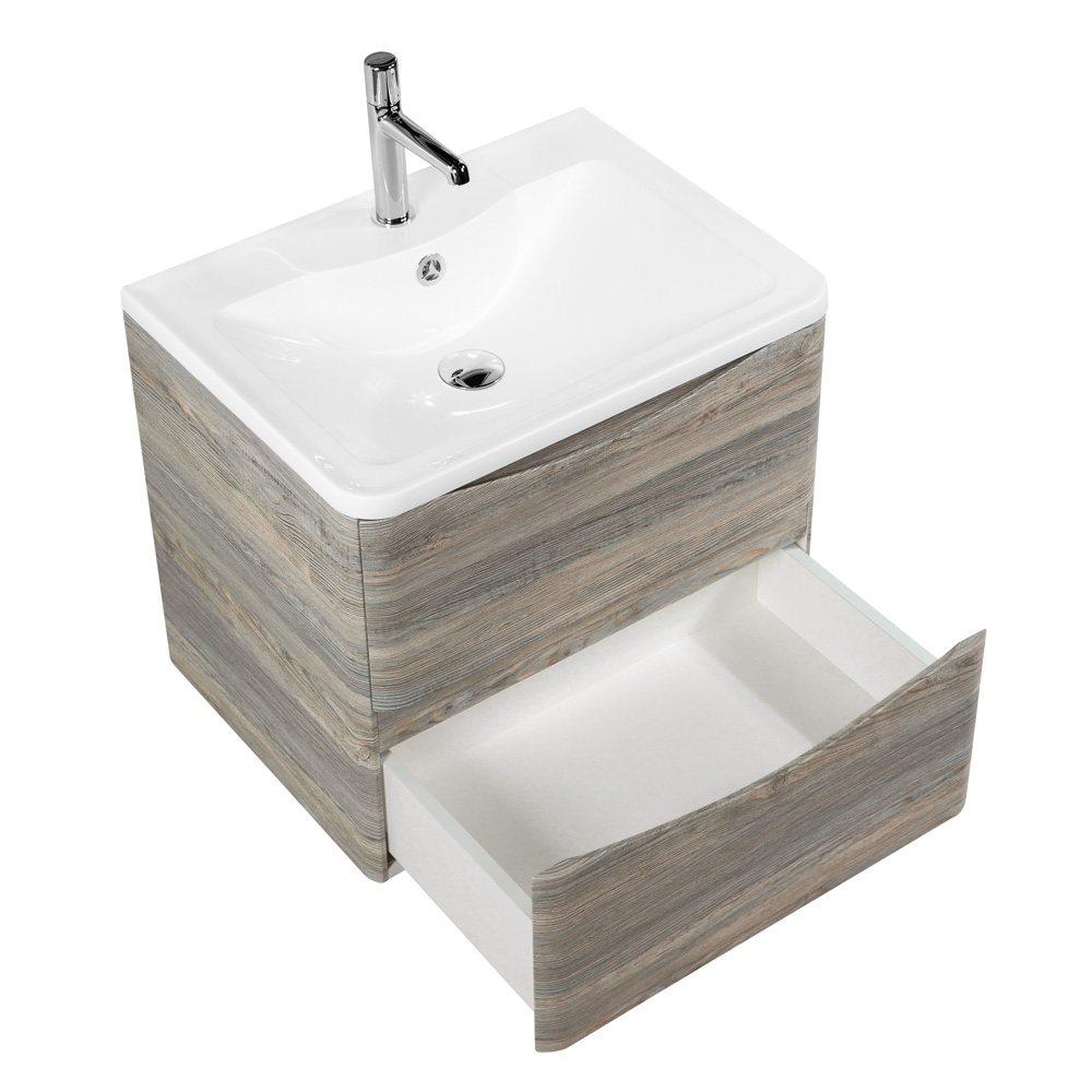 фото Тумба с раковиной подвесная BelBagno ACQUA 60 Pino Scania, раковина белая 