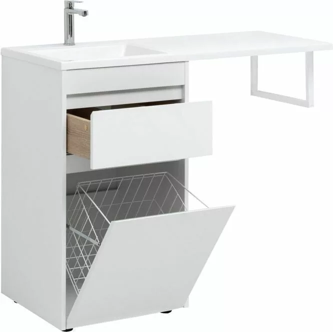 фото Тумба с раковиной Aquanet Токио 110 L белый (напольная, 1 ящик) арт. 00239298 