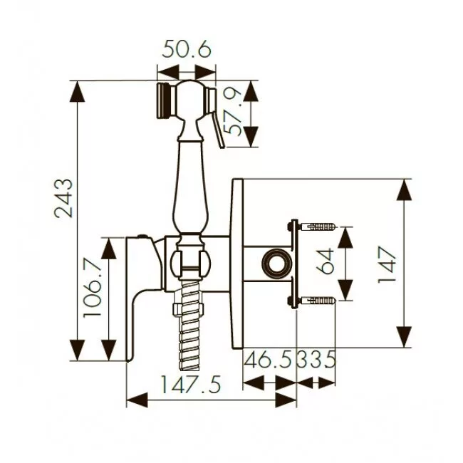 картинка Смеситель гигиенический душ KAISER Sena 74188 