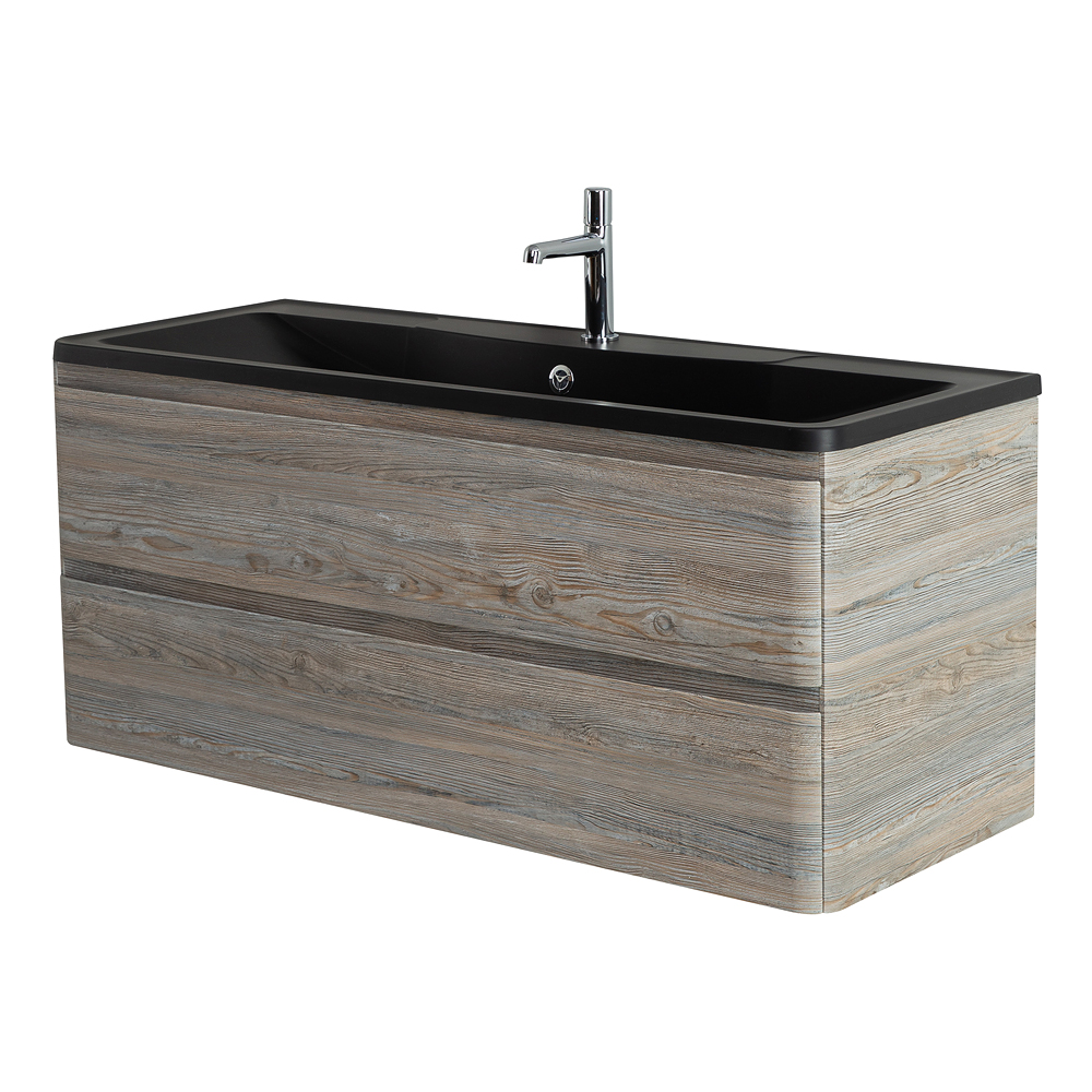 фото Тумба с раковиной подвесная BelBagno ALBANO 120 Pino Scania, раковина чёрная 
