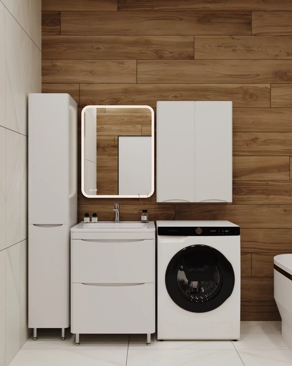 фото Тумба напольная Style Line Бергамо мини 60 2 ящика Люкс антискрейтч белый PLUS 