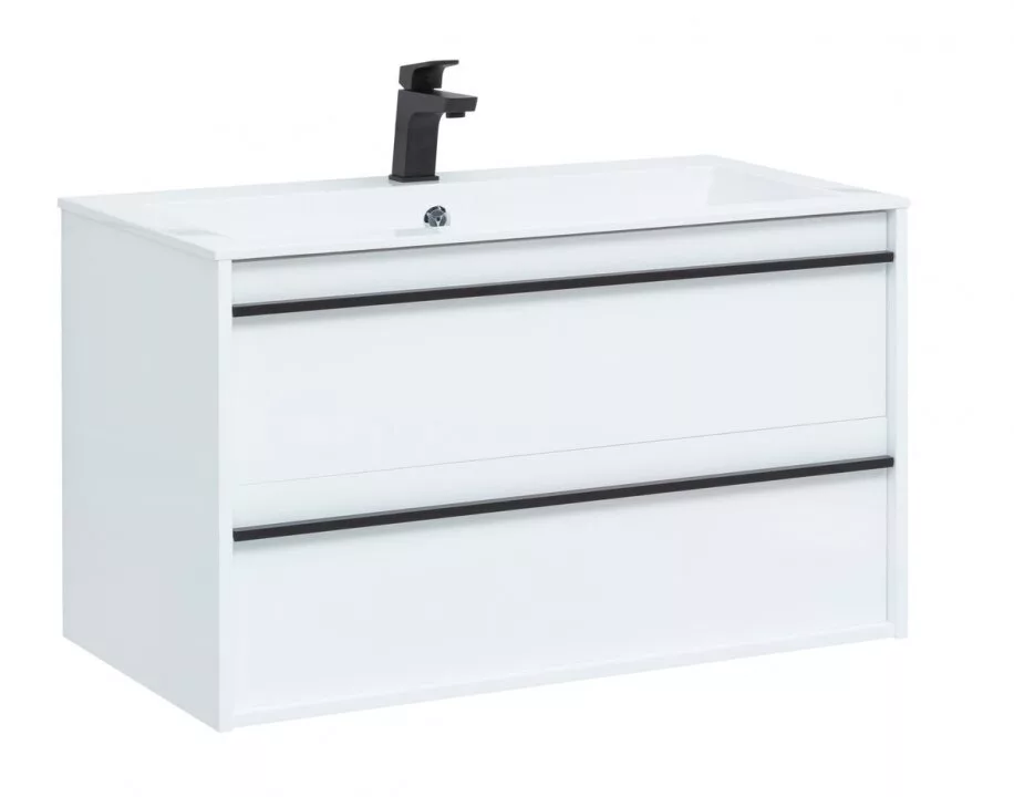 фото Тумба с раковиной Aquanet Lino 90 белый матовый арт. 00271949 