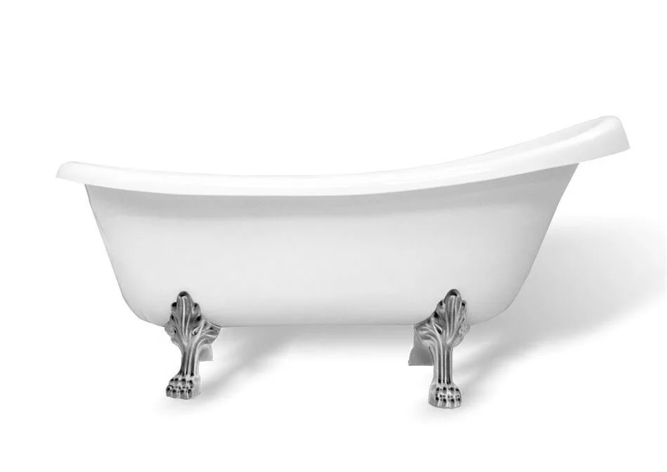 картинка Мраморная ванна AquaStone Скарлет ножки хром Premium 