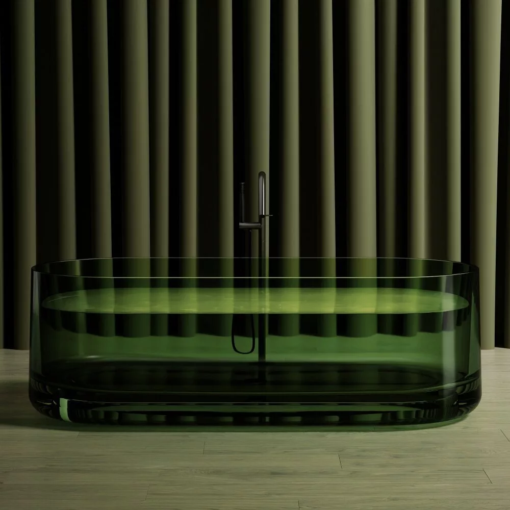 картинка Прозрачная ванна ABBER Kristall AT9708Emerald зеленая 