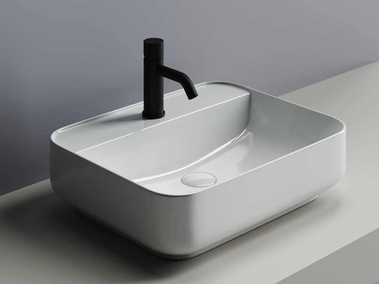 картинка Накладная раковина Ceramicanova Element CN5015 цвет белый 50х40 см 