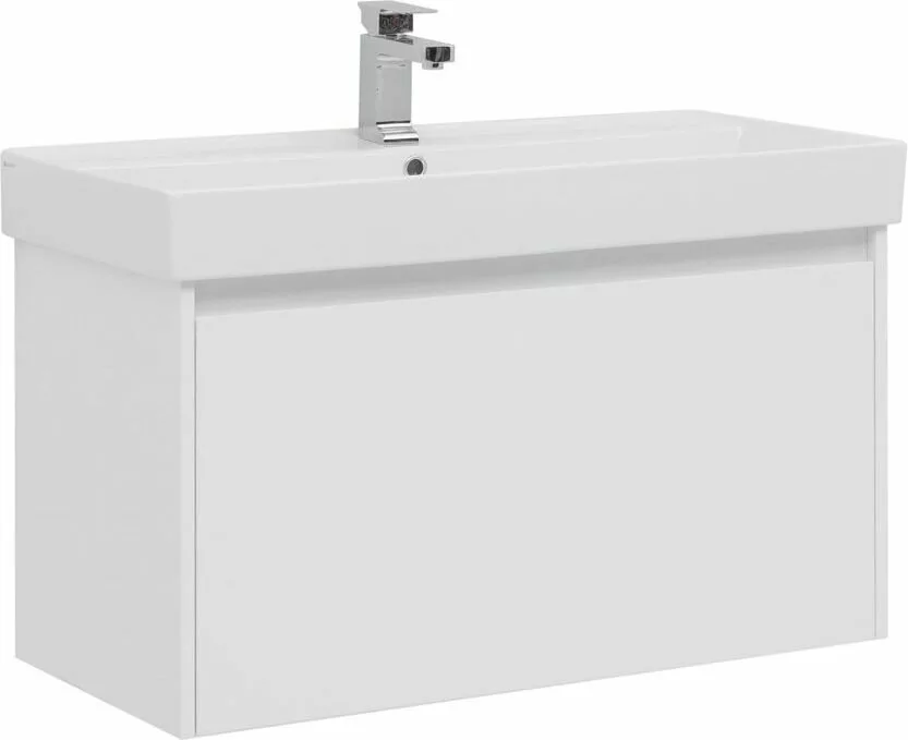 фото Тумба с раковиной Aquanet Nova Lite 90 белый (1 ящик) арт. 00245247 