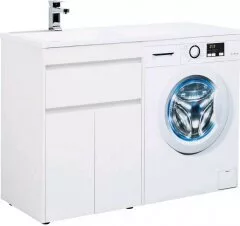 фото Тумба с раковиной Aquanet Токио 120 L белый (напольная, 1 ящик, 2 дверцы) арт. 00239211 
