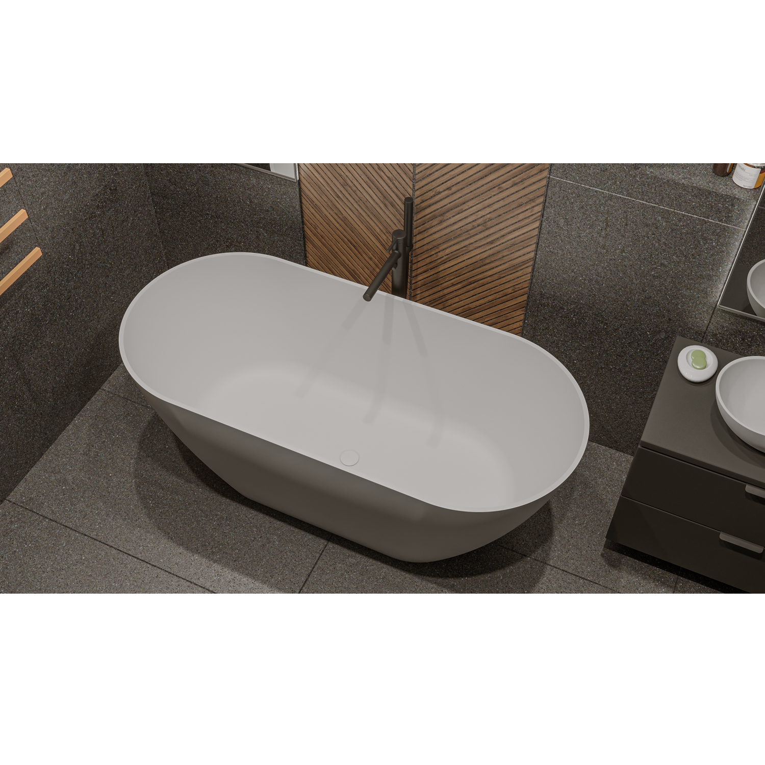 картинка Ванна WHITECROSS Coral A 165x75 белый мат иск. камень 