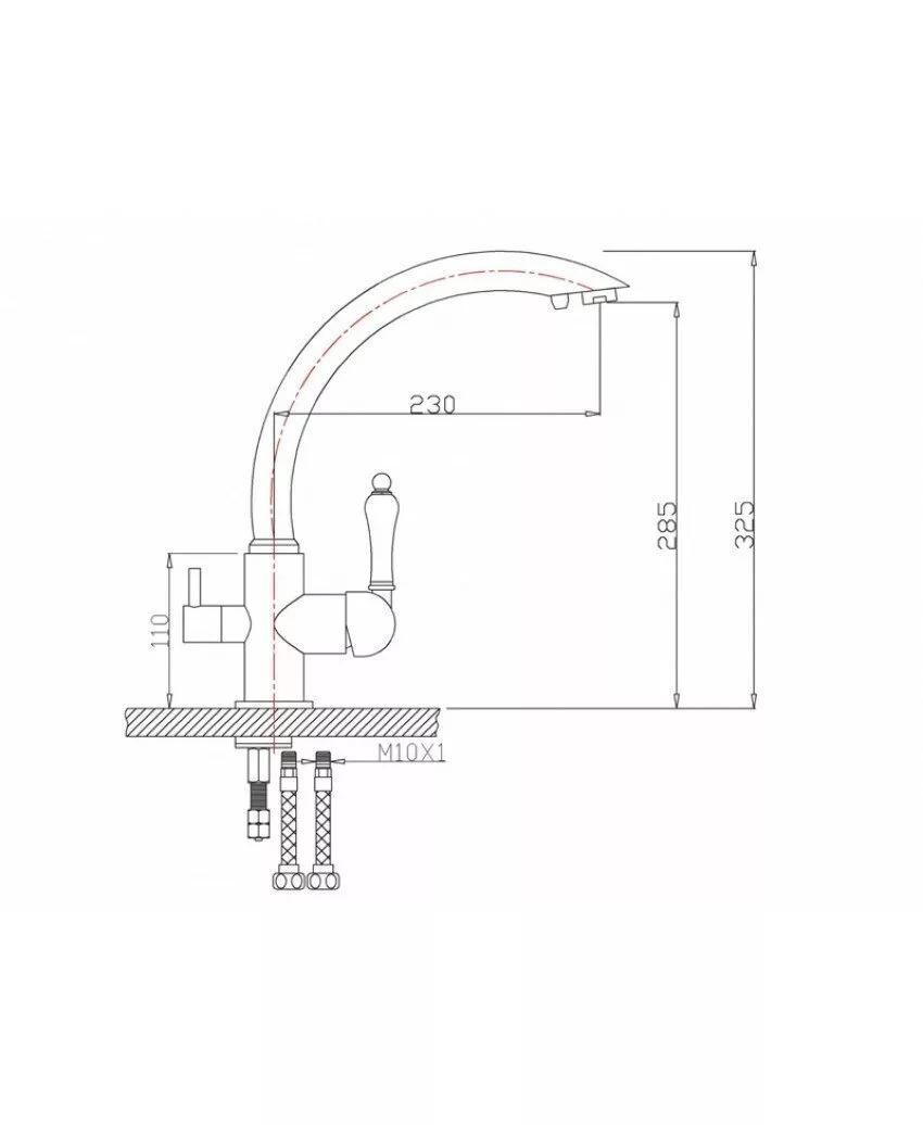 картинка Смеситель для кухонной мойки ZORG Sanitary ZR 314 YF-33 ПЕСОЧНЫЙ 