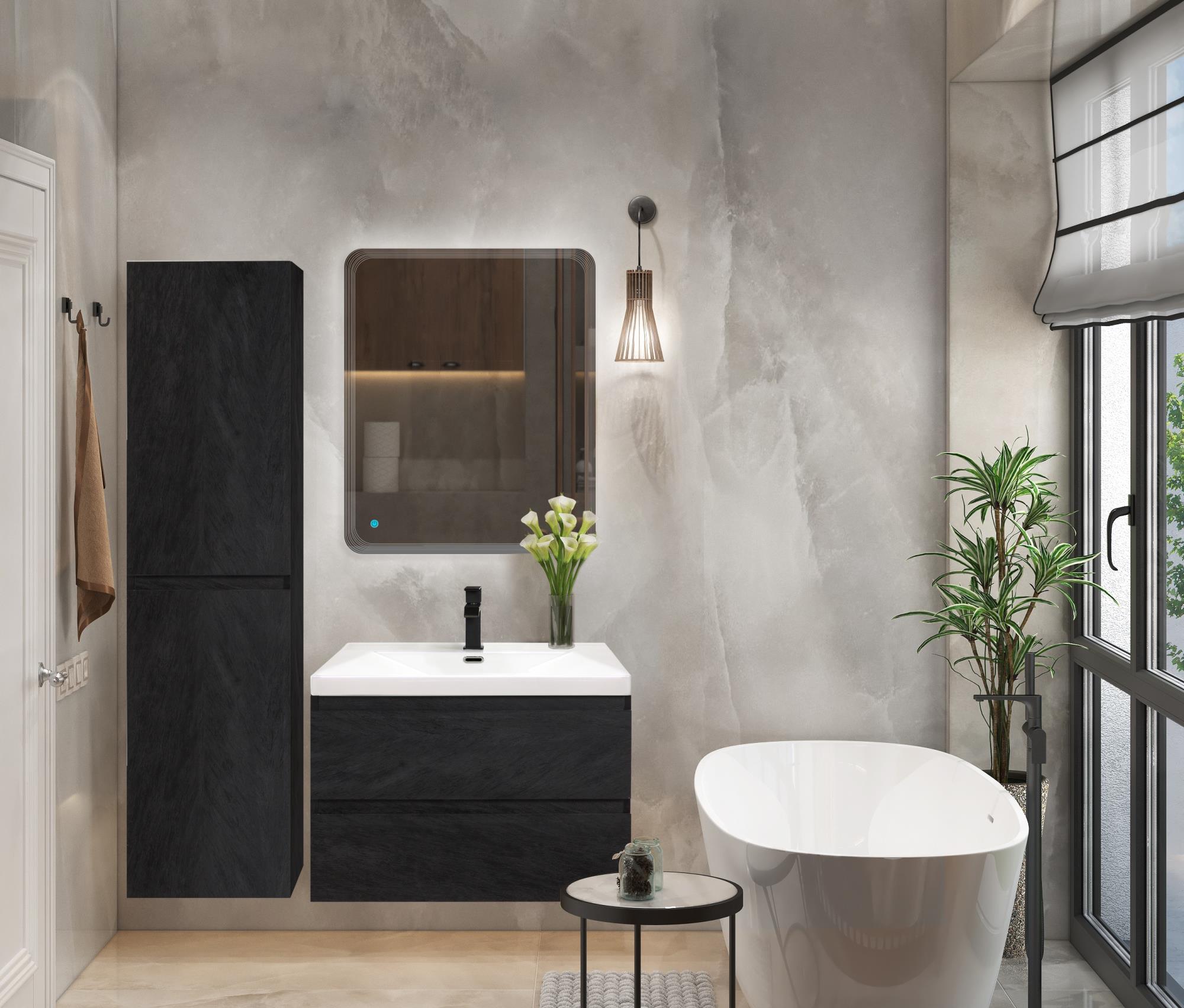 фото Шкаф-пенал подвесной Cezares MOLVENO Nero MOLVENO-1600-2A-SC-NR 