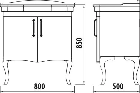 фото Тумба с раковиной Creavit Antik 80 AN0080.02.BB 