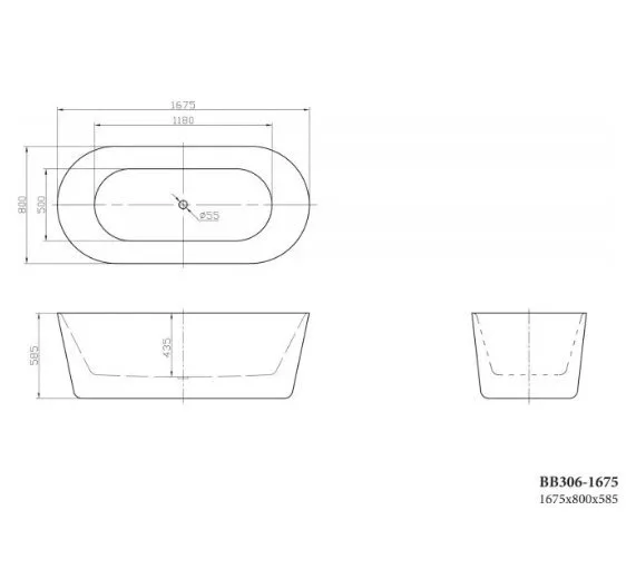 картинка Акриловая ванна BelBagno BB306-1675 