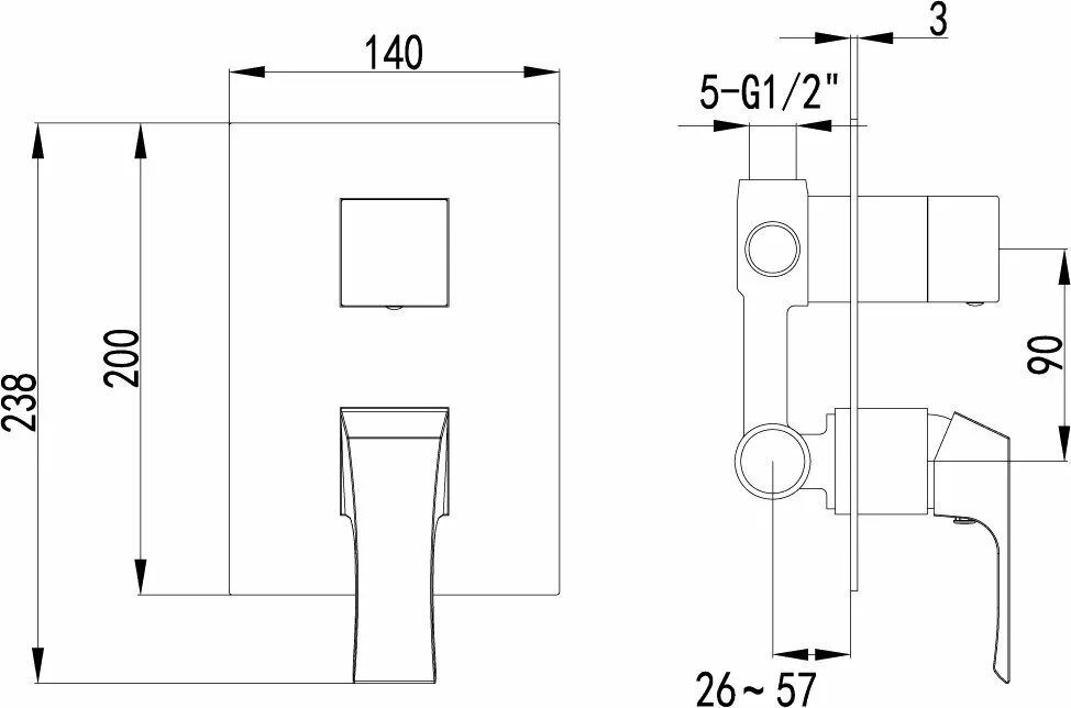 картинка Смеситель для ванны с душем Lemark Unit LM4528C 