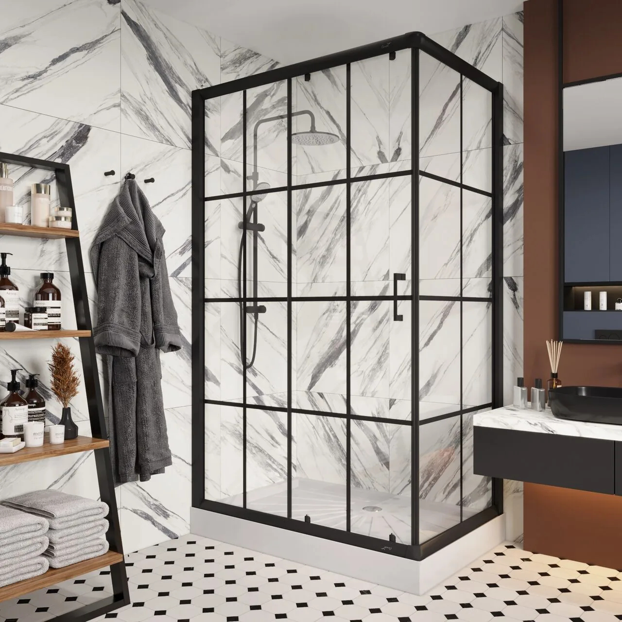 фото Ограждение душевое Ceruttispa MUZA120 N без поддона 80x120x195 