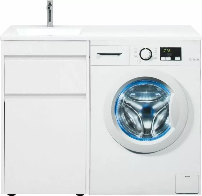 фото Тумба с раковиной Aquanet Токио 110 L белый (напольная, 1 ящик) арт. 00239298 