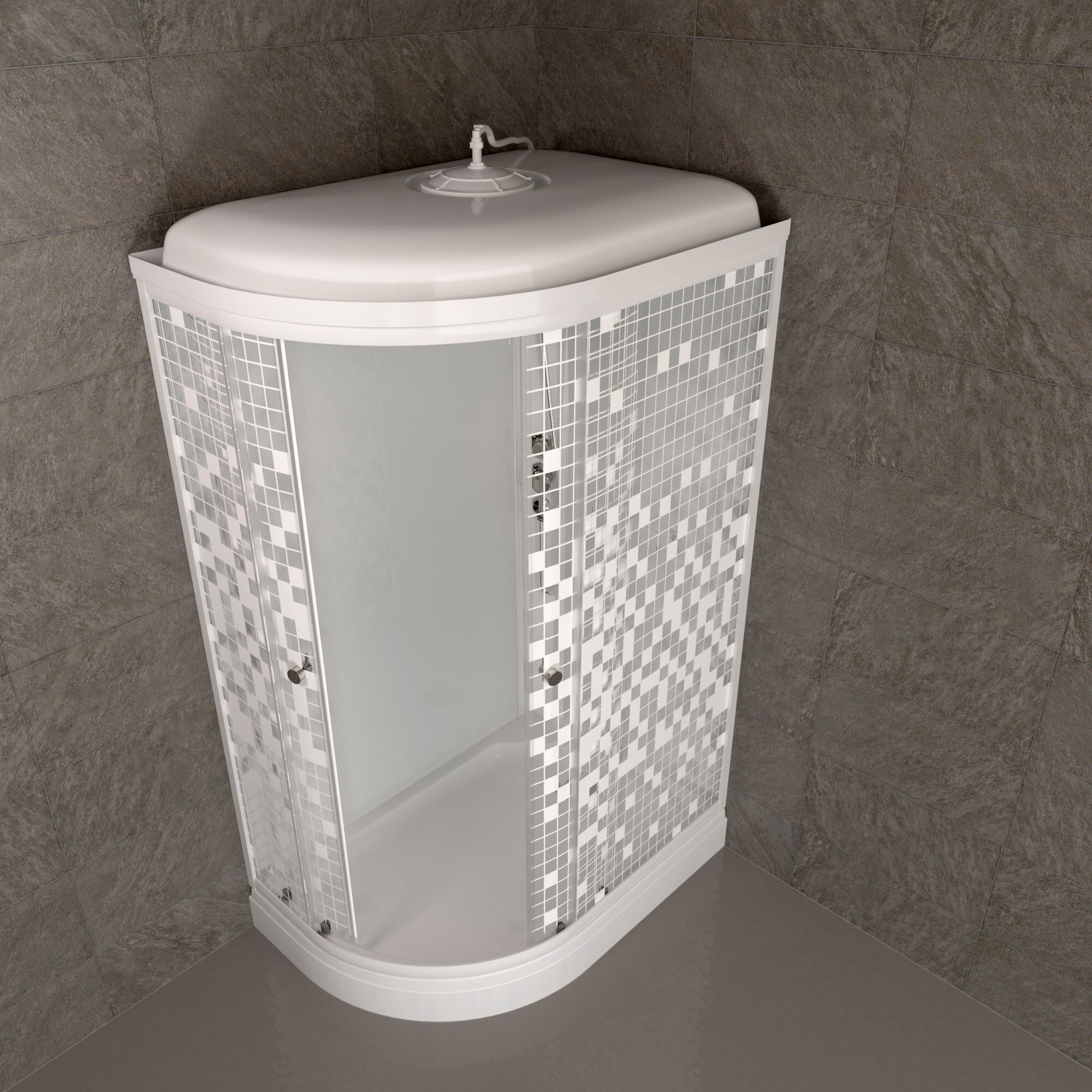 картинка Душевая кабина Triton Коралл А 120х80 правая мозаика 