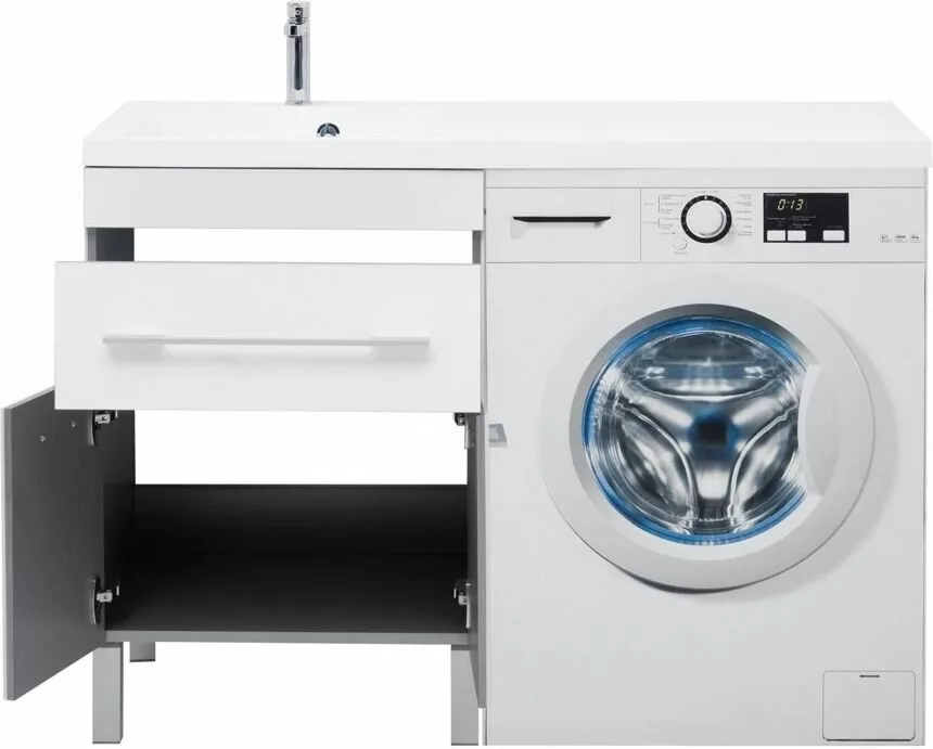 фото Тумба с раковиной Aquanet Верона 120 L белый (напольная, 1 ящик, 2 дверцы) арт. 00239947 