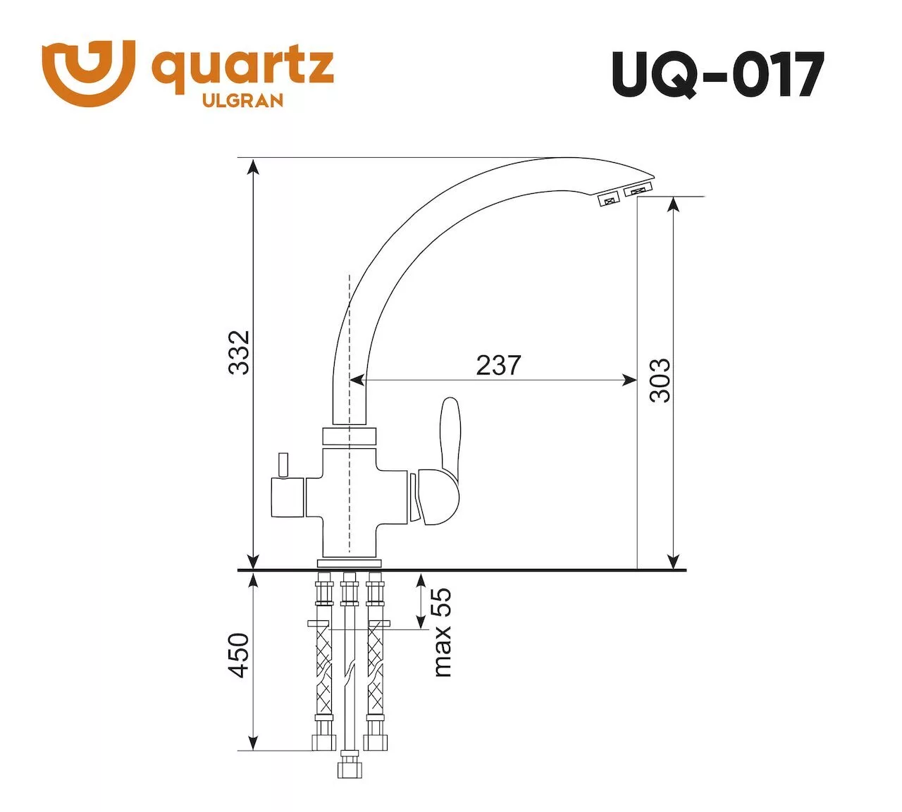 картинка Смеситель для кухни Ulgran Quartz UQ-017-03 
