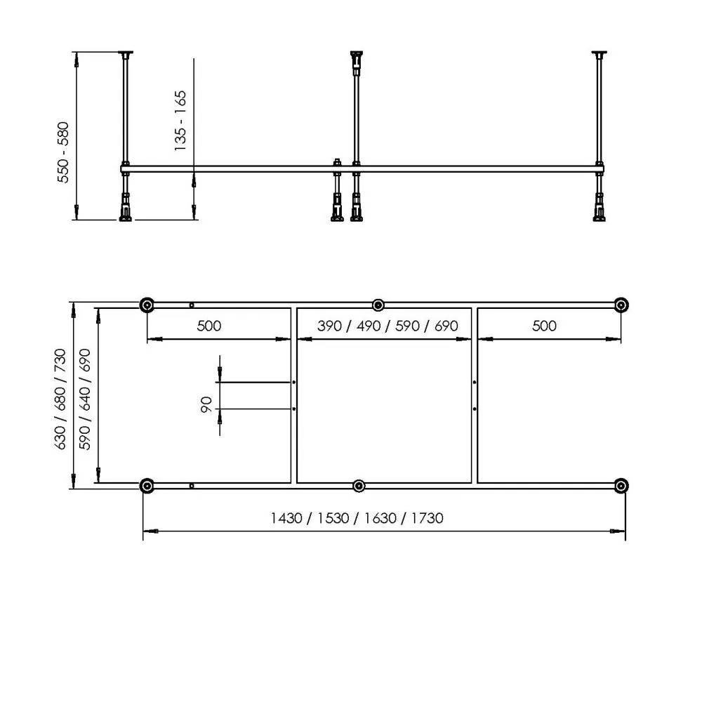 картинка Каркас для ванны AM.PM Above W9XA-170-075W-R 170х75 см