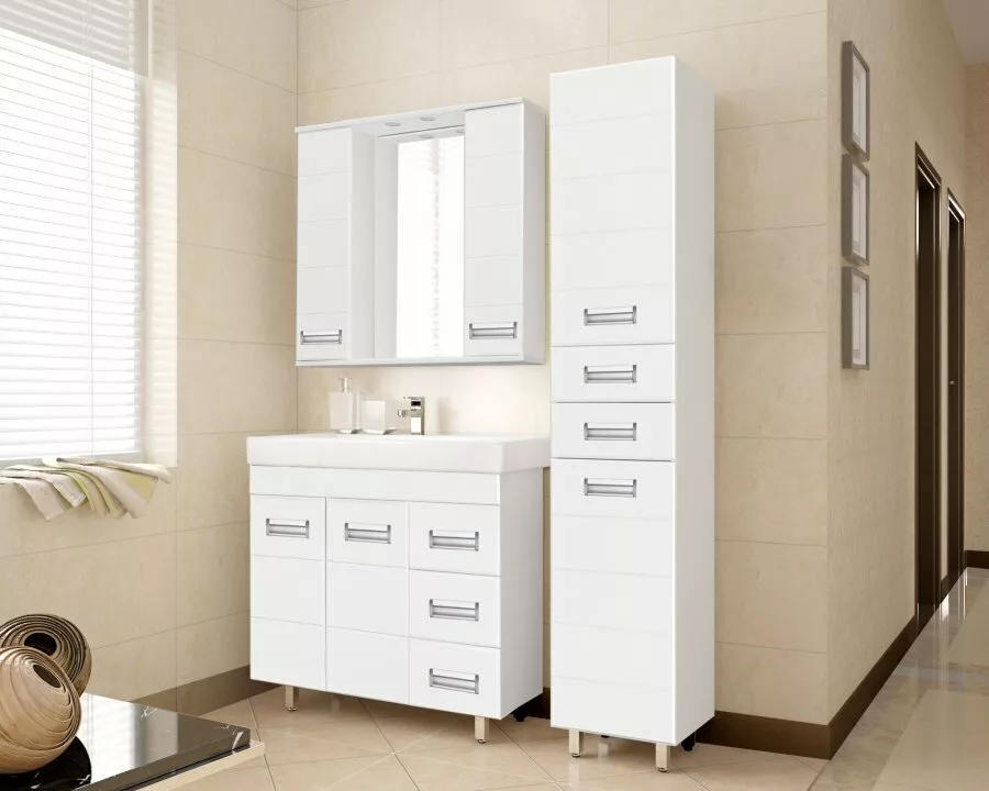 фото Шкаф-пенал Style Line Ирис 36 белый ЛС-00000195 