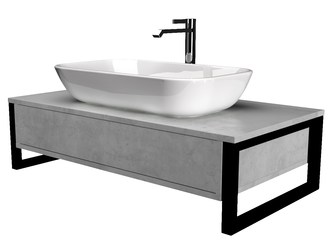 картинка Тумба 1Marka Grunge Loft 80П, бетон светлый  в ванную комнату