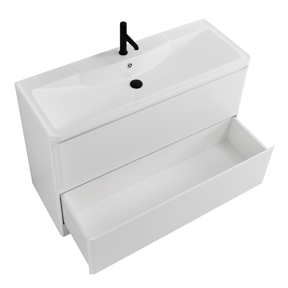 фото Тумба с раковиной напольная BelBagno ALBANO 120 Bianco Lucido, раковина белая 