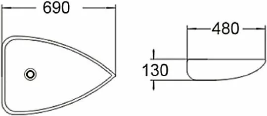 картинка Раковина керамическая SantiLine SL-1033 