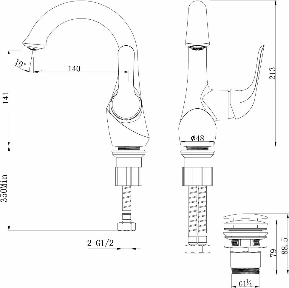 картинка Смеситель для раковины Lemark Swan LM5406BG 