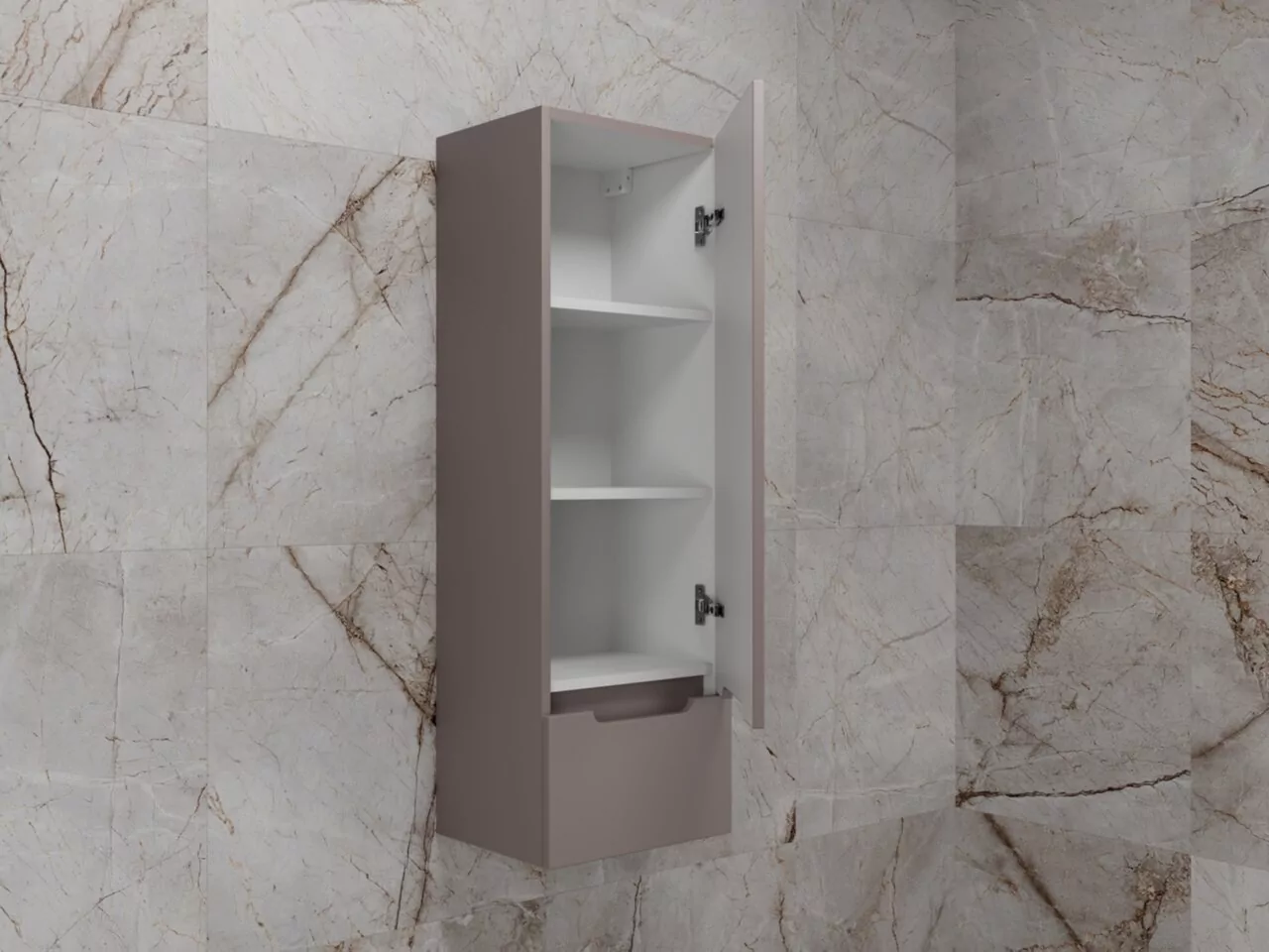 фото Колонна подвесная Style Line Матис 36 см 1 ящик тауп темный PLUS Эмаль 