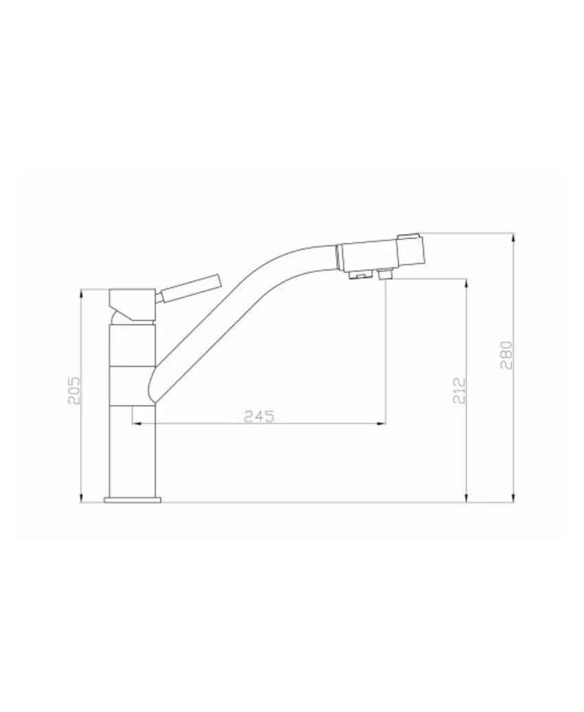 картинка Смеситель для кухонной мойки ZORG Sanitary ZR 401 KF  SATIN 