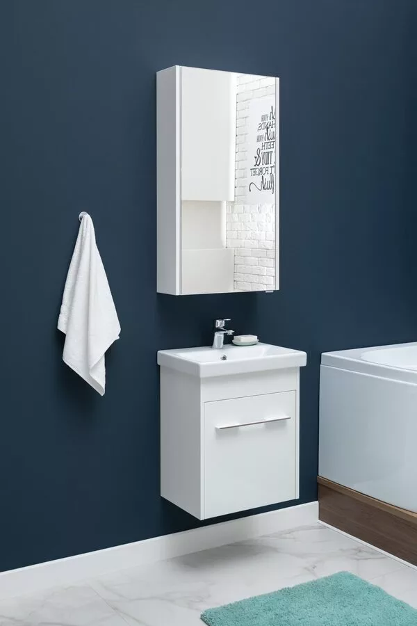 фото Тумба с раковиной Aquanet Августа 50 (Moduo Slim) белый арт. 00254069 