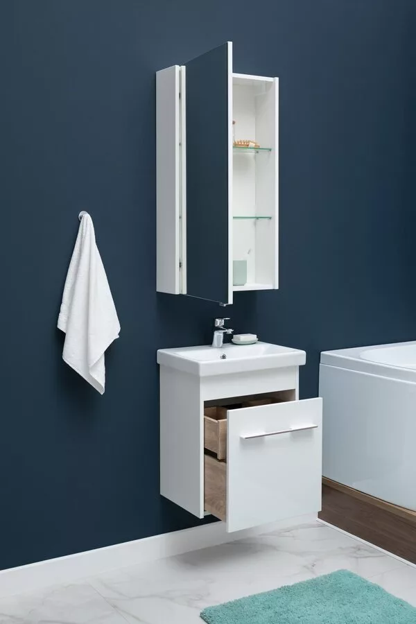 фото Тумба с раковиной Aquanet Августа 50 (Moduo Slim) белый арт. 00254069 