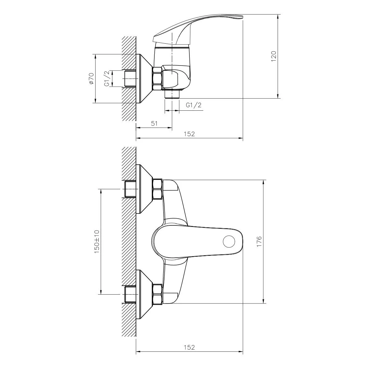 картинка Смеситель для душа DECOROOM DR71055 