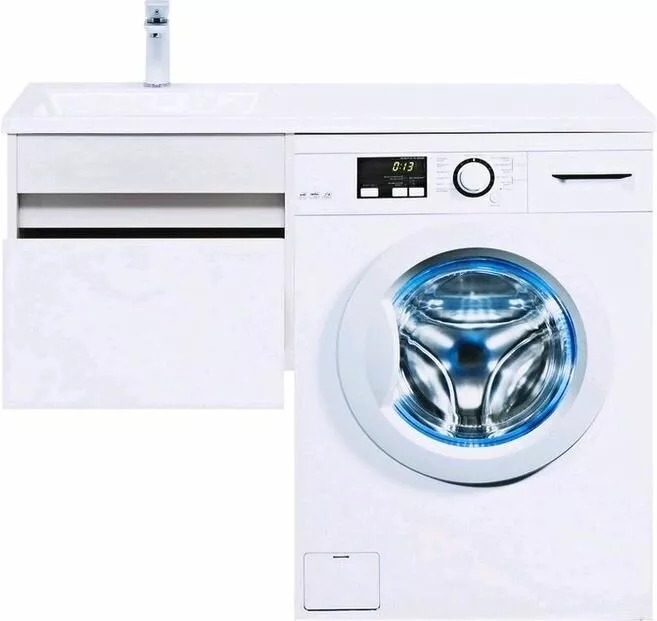 фото Тумба с раковиной Aquanet Токио 110 L белый (подвесная, 1 ящик) арт. 00239208 
