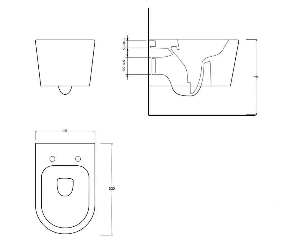 картинка Унитаз подвесной beWash Albano безободковый, сиденье микролифт, белый глянец 