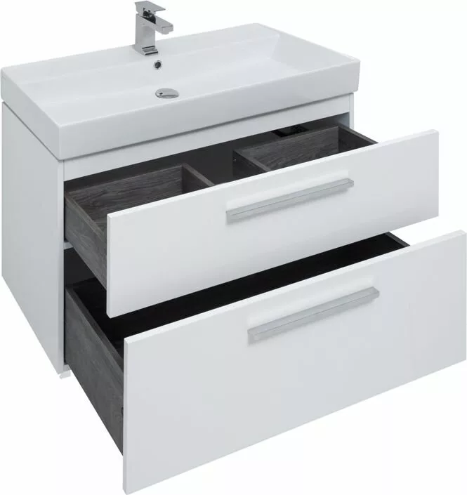 фото Тумба с раковиной Aquanet Nova 90 белый (2 ящика) арт. 00245256 