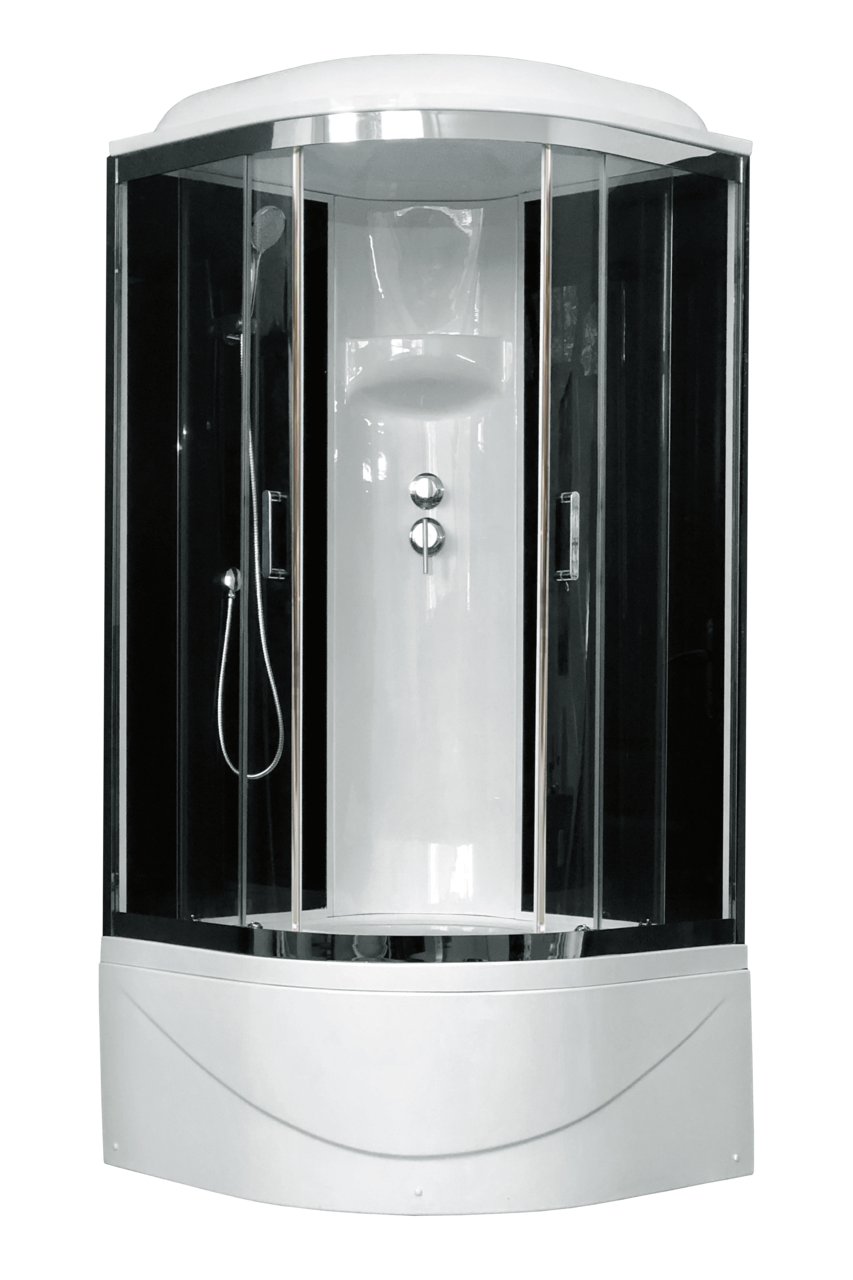 картинка Душевая кабина Royal Bath 100BK6-BT-CH (черное/прозрачное) 100x100x217 