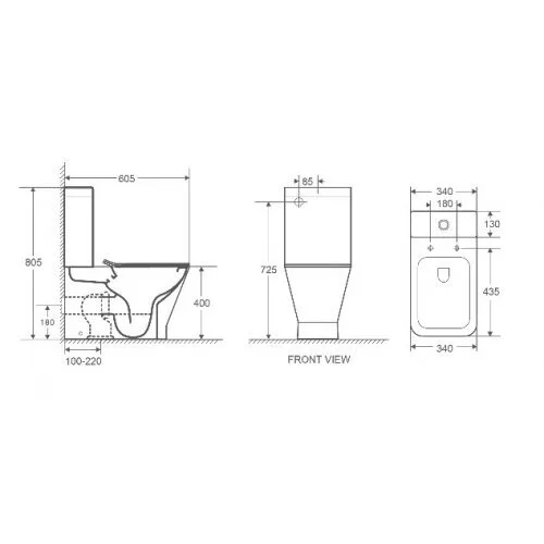 картинка Унитаз-компакт WeltWasser ROTBACH 001 GL-BL черный глянец 