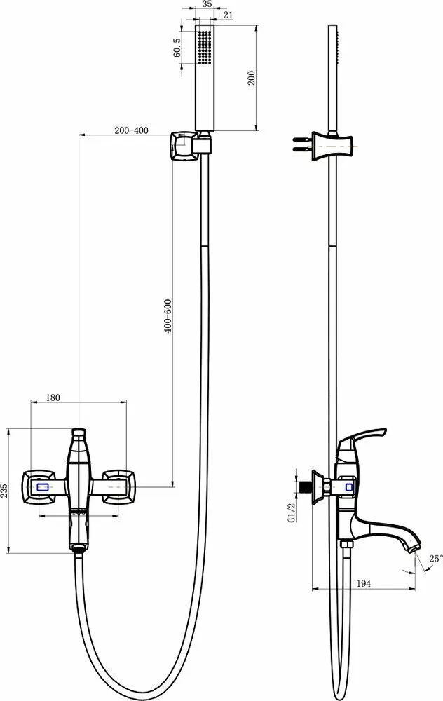 картинка Смеситель для ванны Lemark Nubira LM6214ORB 