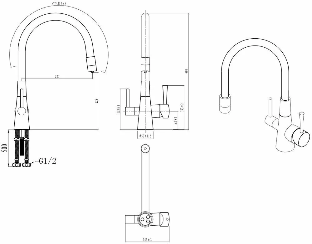 картинка Смеситель Lemark Comfort LM3075C-White для кухни  с подключением к фильтру с питьевой водой 