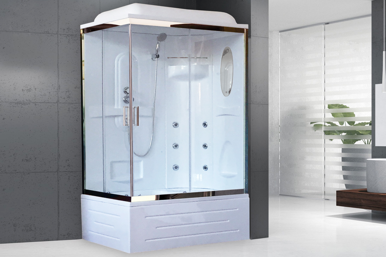 картинка Душевая кабина Royal Bath 8120BP2-T-CH (прозрачное) правая 120x80x217 