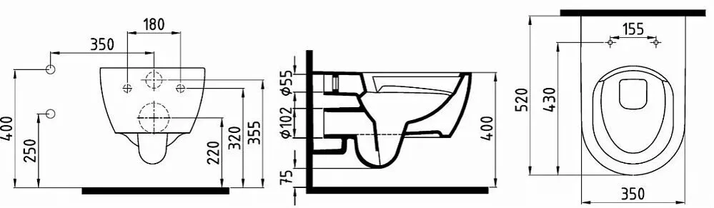 картинка Унитаз подвесной beWash Melville безободковый с биде, сиденье микролифт 