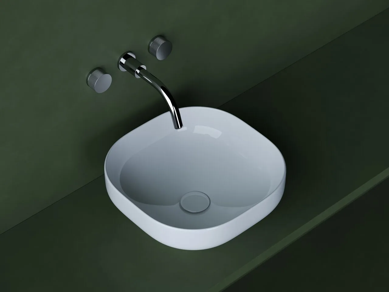 картинка Накладная раковина Ceramicanova Element CN5032 цвет белый 38х38 см 