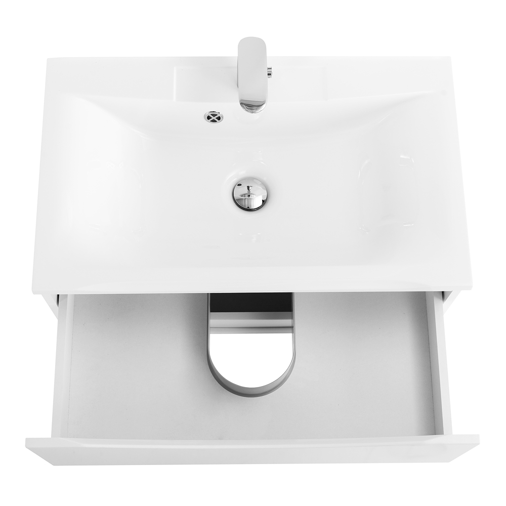 фото Тумба с раковиной подвесная BelBagno MARINO 75 Bianco Opaco, раковина белая 