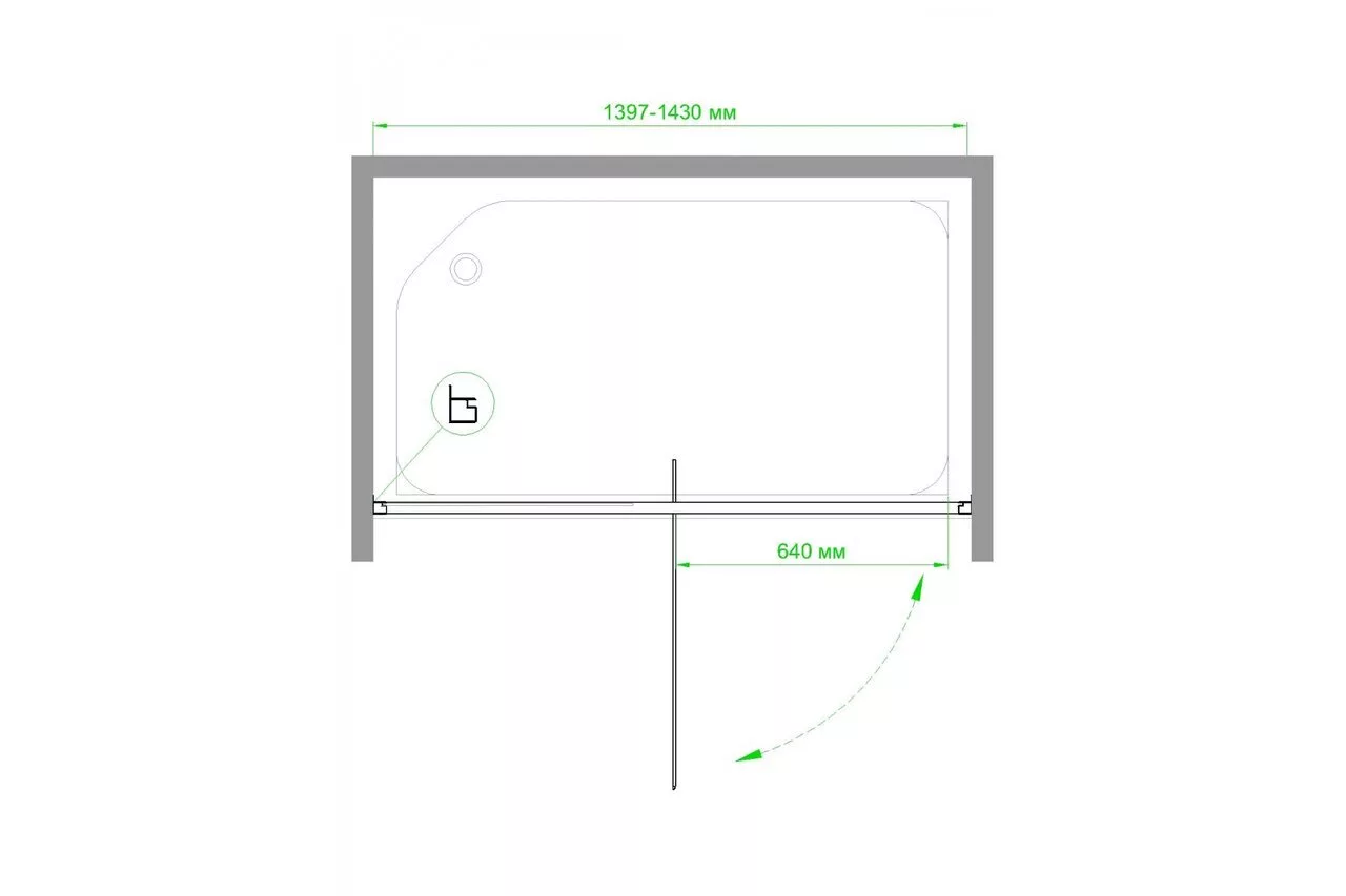 картинка Душевая дверь Royal Bath RB140HV-C-CH 