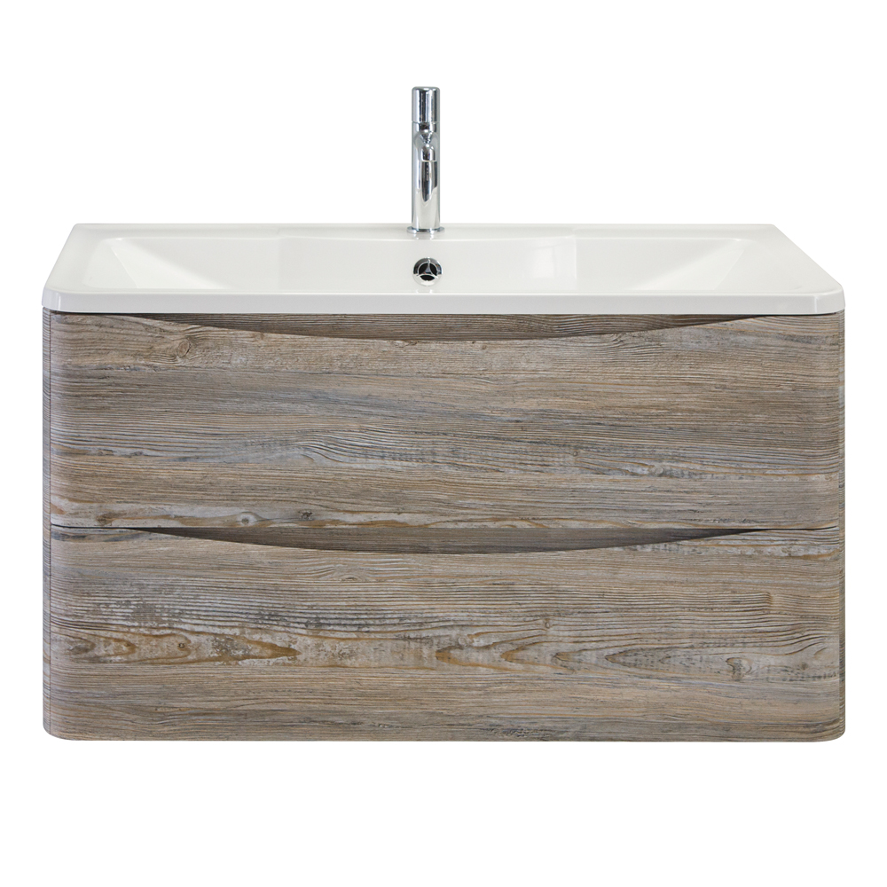 фото Тумба с раковиной подвесная BelBagno ACQUA 80 Pino Scania, раковина белая 